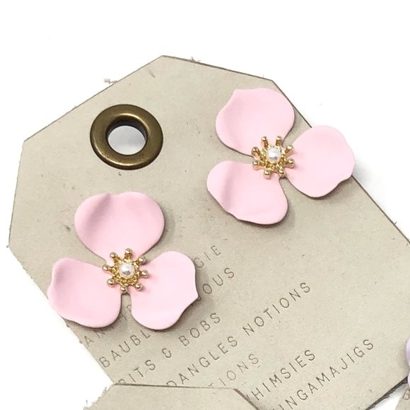 Anthropologie Mariposa Flower Post Earrings - Picture 1 of 2